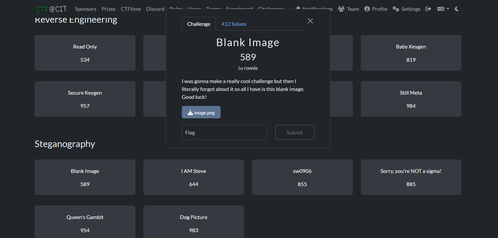 CTF@CIT 2025 Write-Up: Blank Image (Steganography)